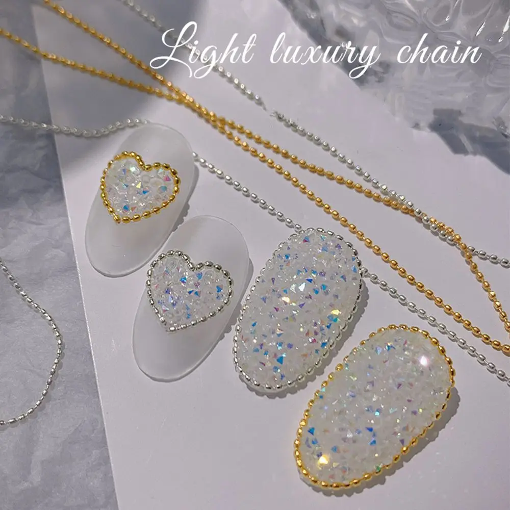 Nail Chain Bead Charms 08mm Rose Gold Silver Pixie Stone Rhinestone