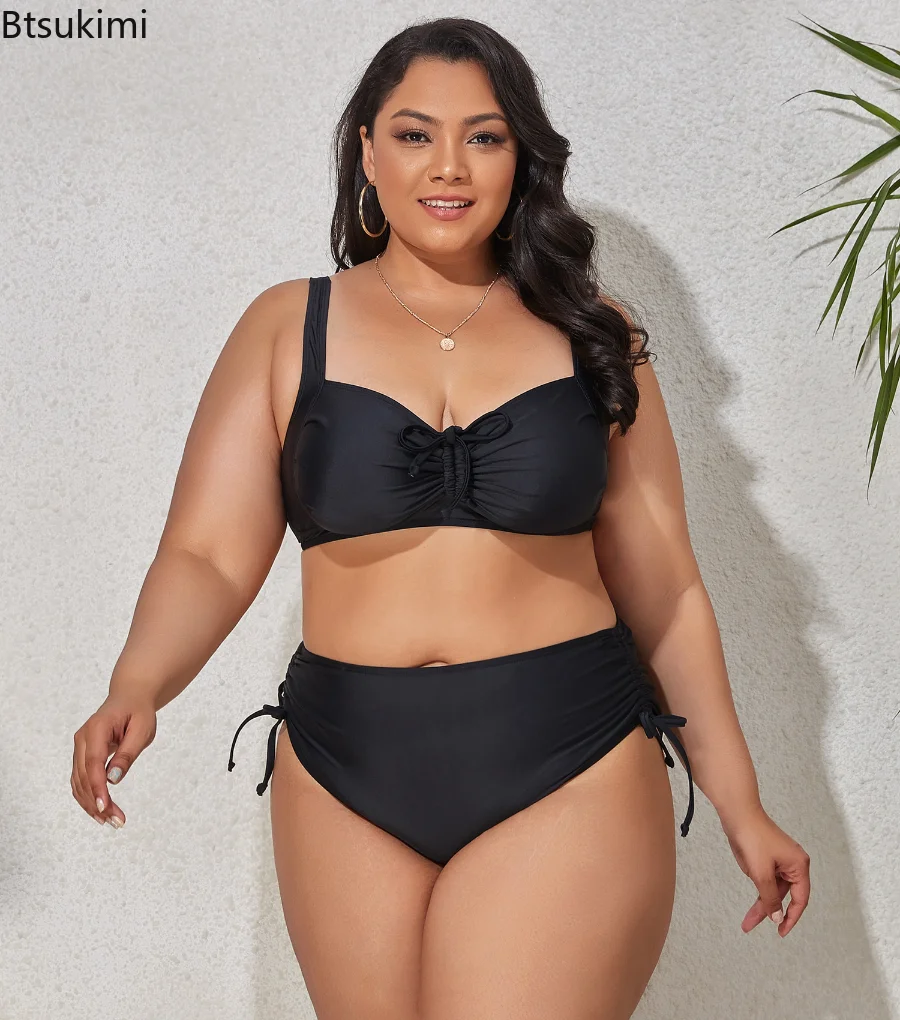 

Plus Size High Waist Swimsuits for Women Oversized Print Swimsuit Woman 2023 Beach Outfits Women Bikinis Fat Ladies Beachwear