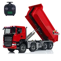 1/14 RC Hydraulic Full Dump Truck 8x8 Roll-on off Dumper Car Differential Lock Axles Painted Assembled Tipper Model for Adult 2