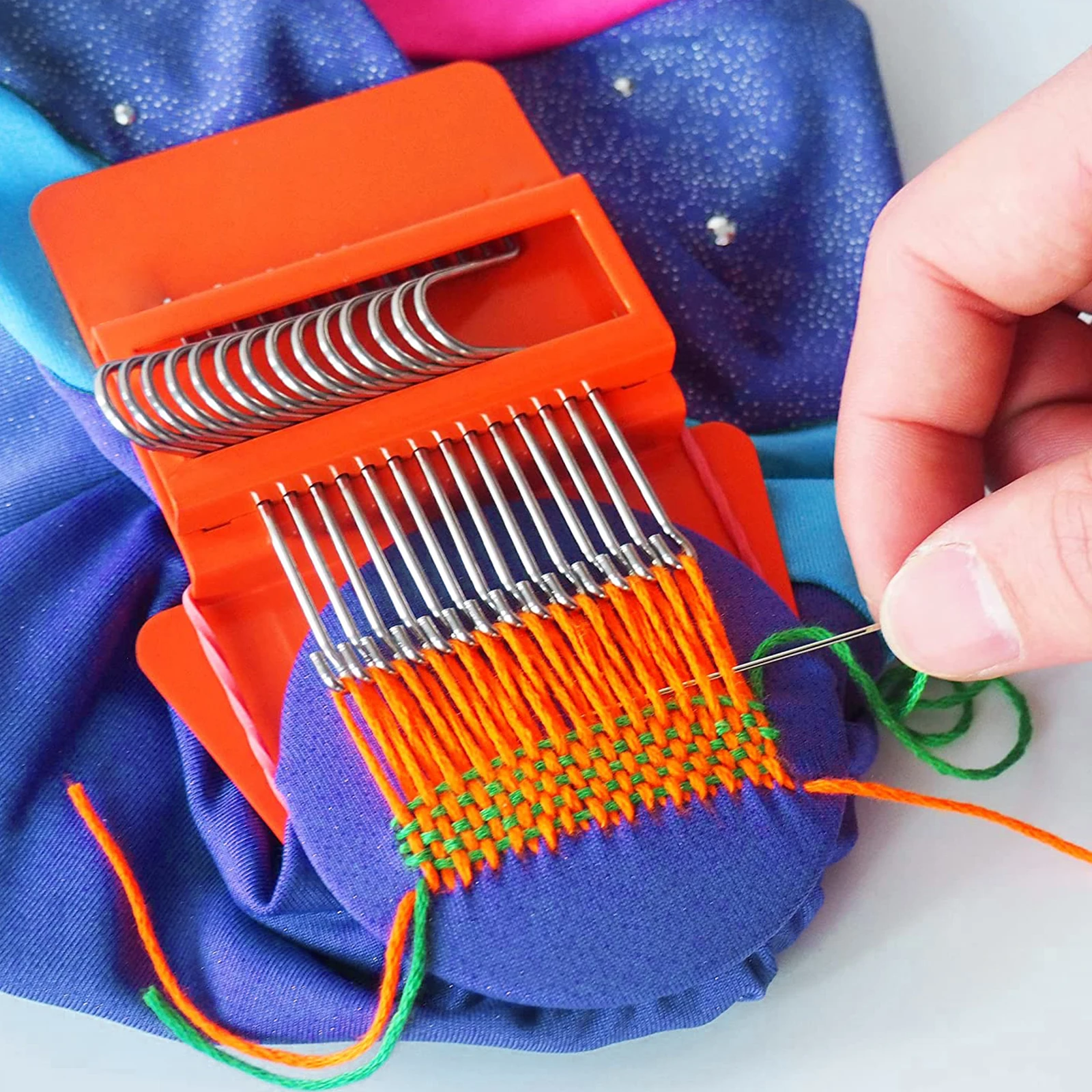 Small Darning Loom DIY Apparel Sewing Small Loom Wooden Darning Machine Apparel Sewing Stitching Mending Tools For Jeans Clothes