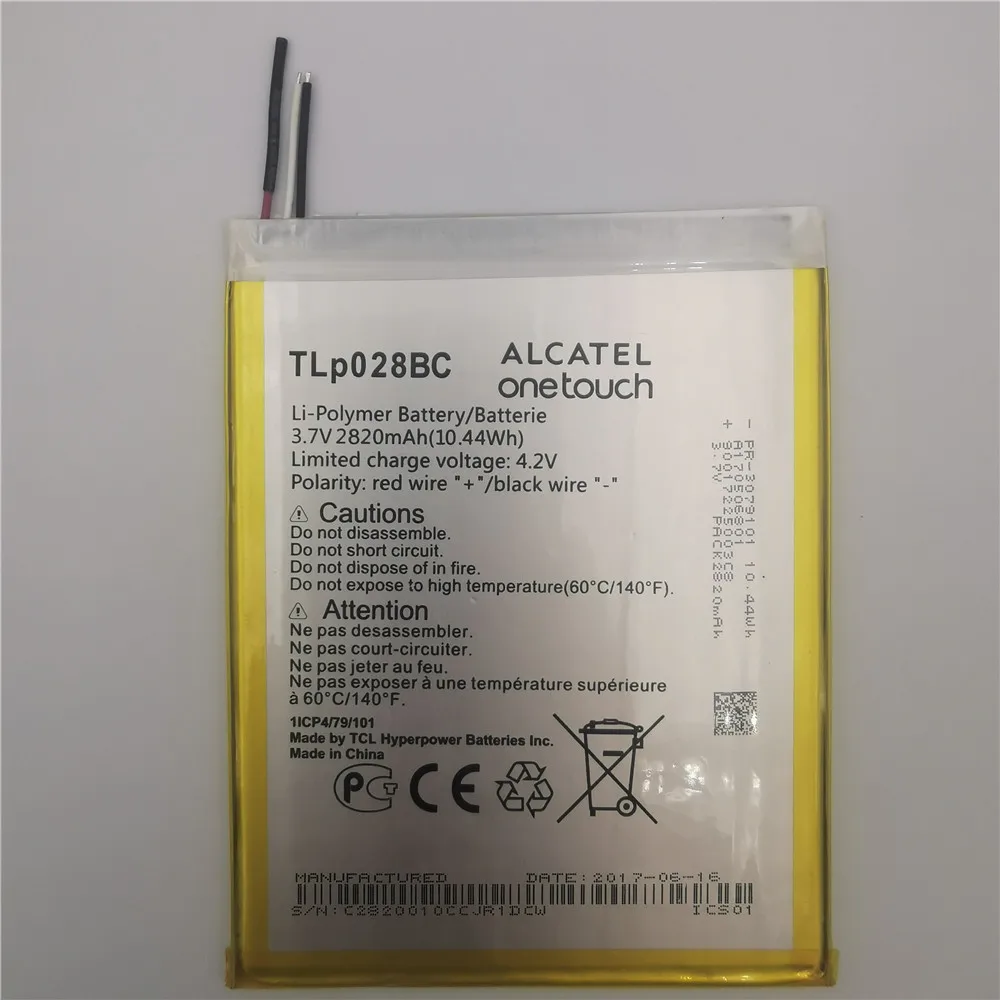 Оригинальный аккумулятор для Alcatel TCL Mobile Alcatel tab pixe 3 с батареей модели TLp028BC/TLp028BD