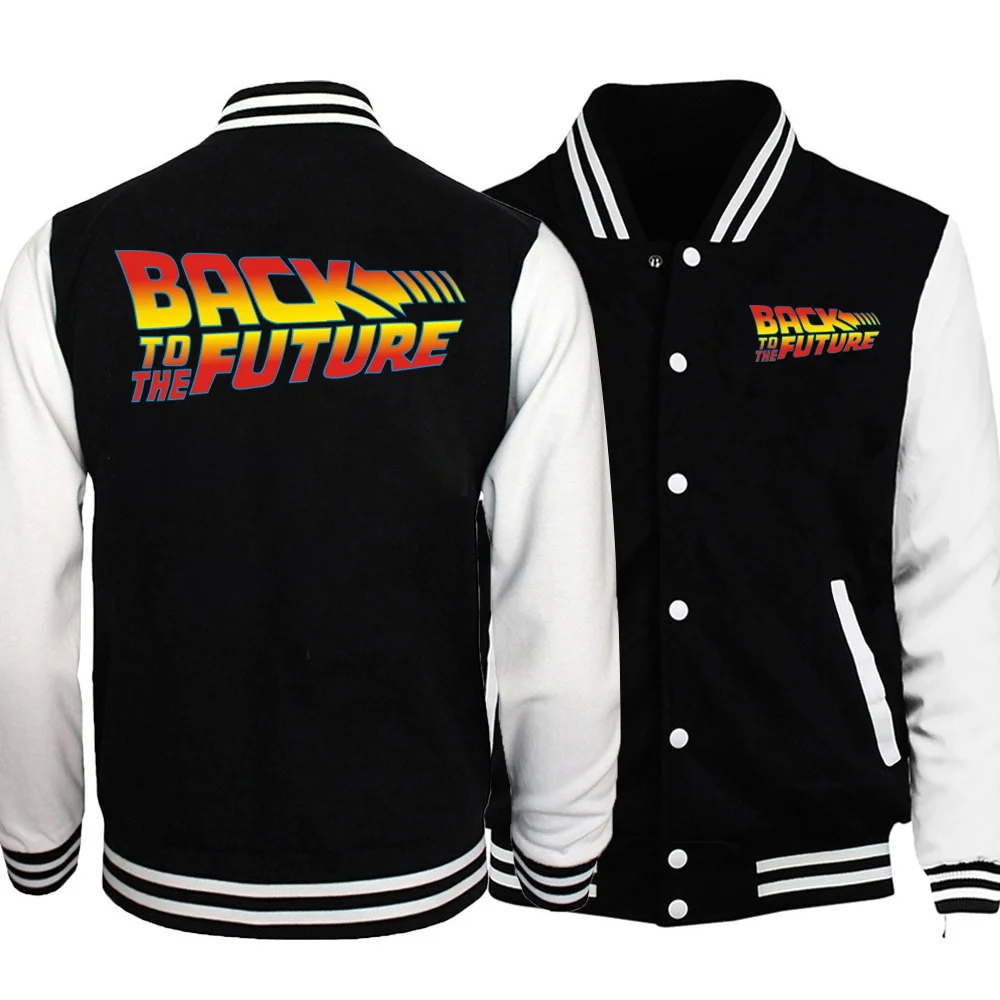

2022 Hot B-Backs To The Future Print Baseball Jacket Women Men Autumn Winter Casual Long Sleeve Jacket Fashion Sweatshirts Coats