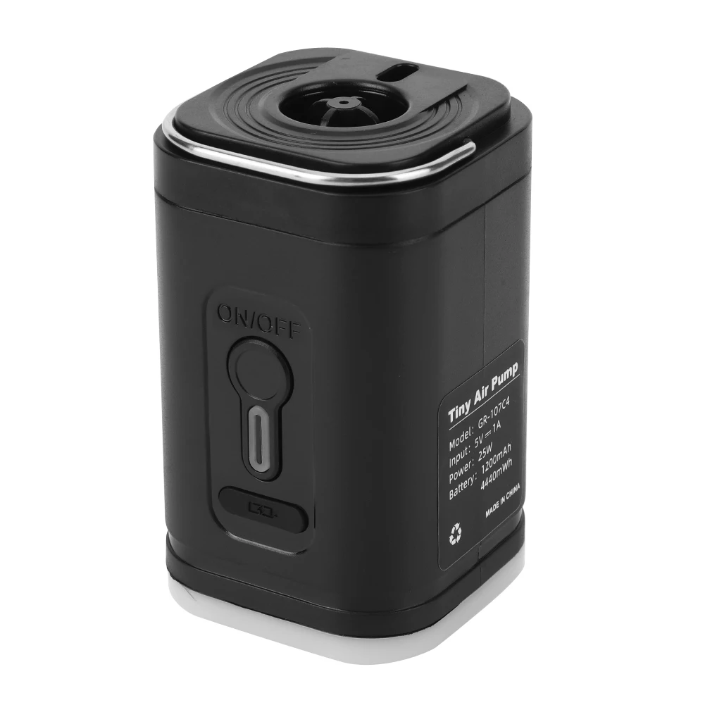 Inflator Deflator Pump Camping Light 1200mAh Mini Inflate Deflate Pump 3 Lighting Modes for Air Beds Boat Swimming Ring