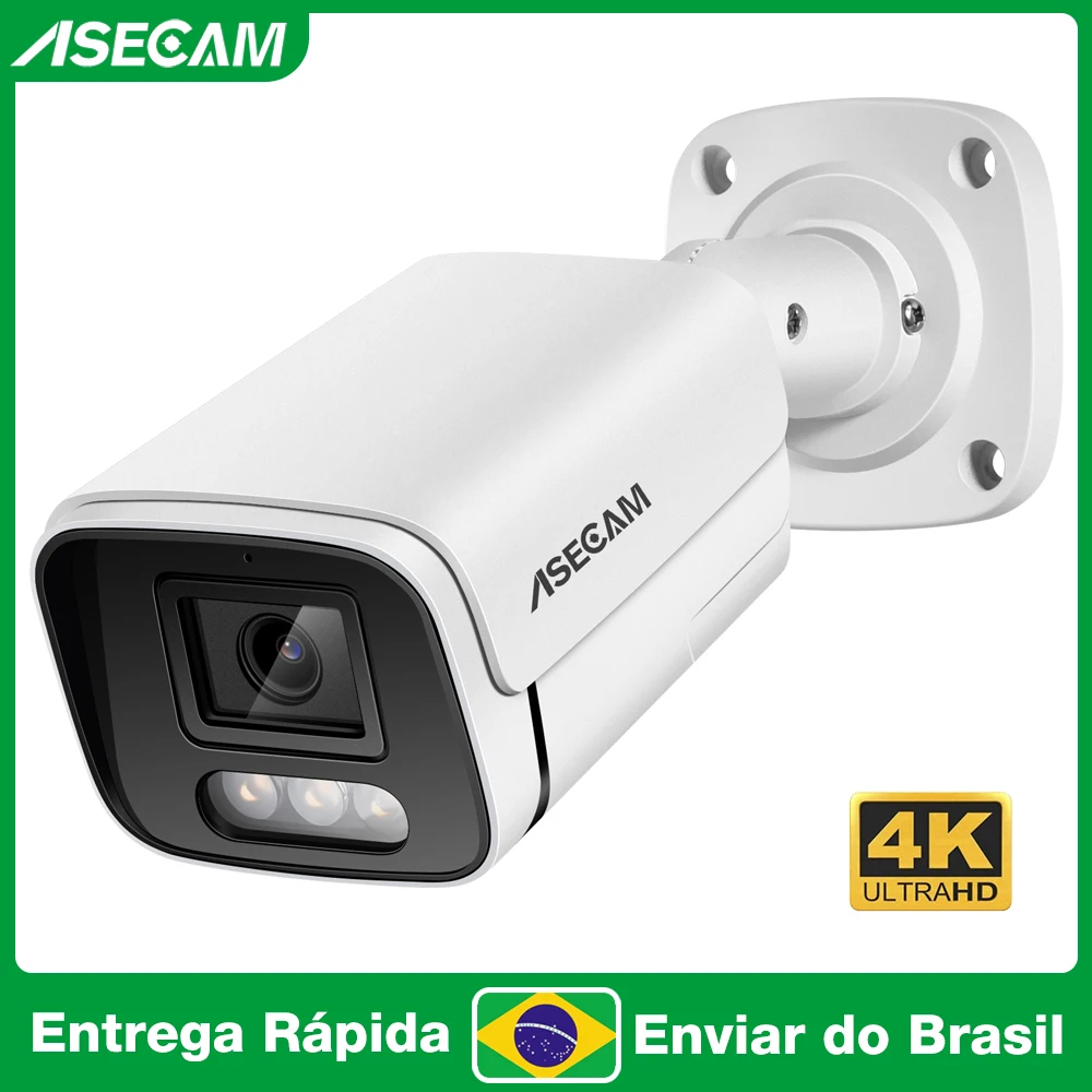 New 4K 8MP IP Camera Audio Outdoor POE H.265 Onvif Metal Bullet CCTV Home 4MP Color Night Vision Security Camera