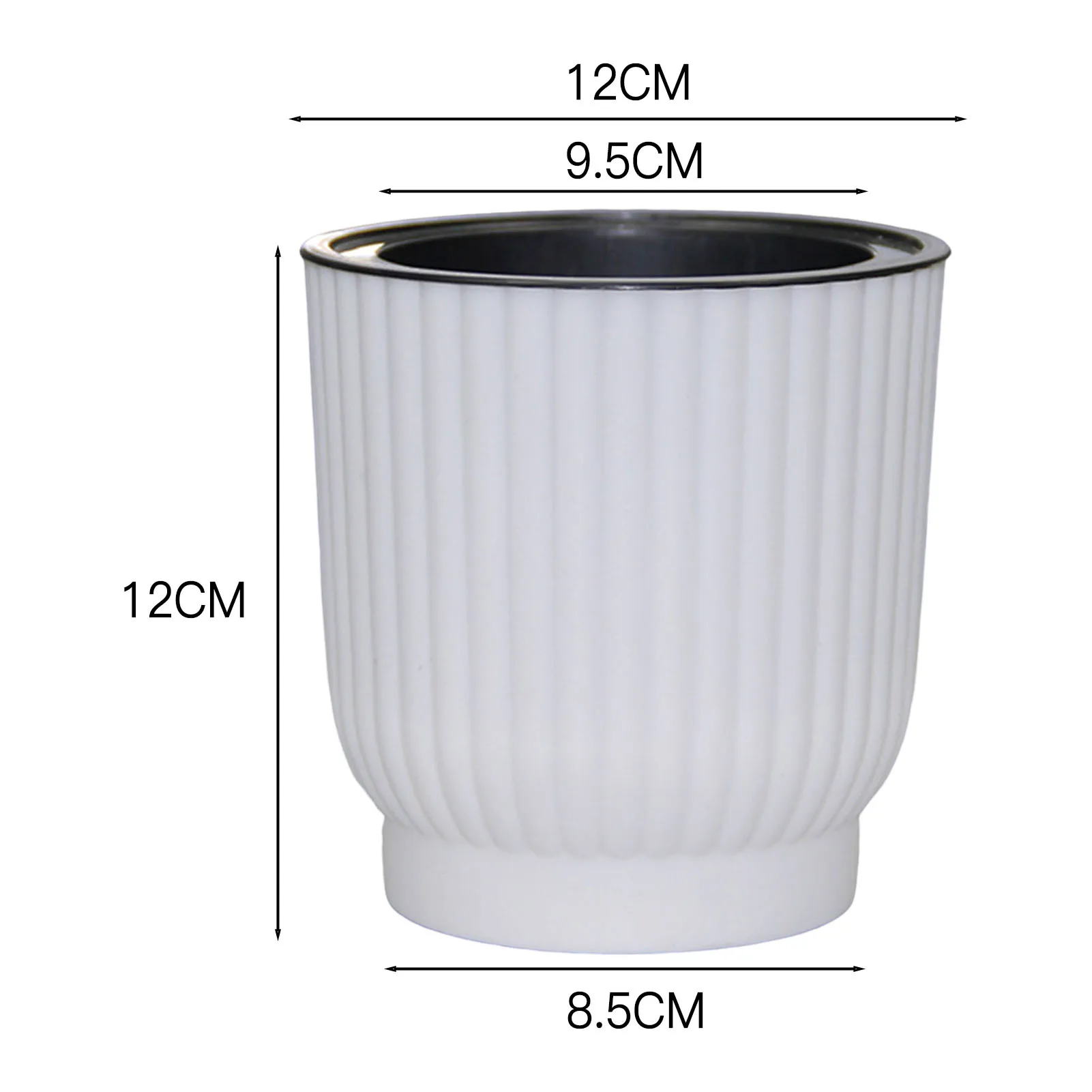 White Round Stylish Water-Saving Desktop Flower Pot - Perfect Gift