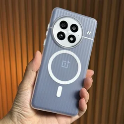 MagSafe Corrugated Matte Transparent Hard PC Magnetic Cover - Oneplus Nord5 5G (Magnetic white)