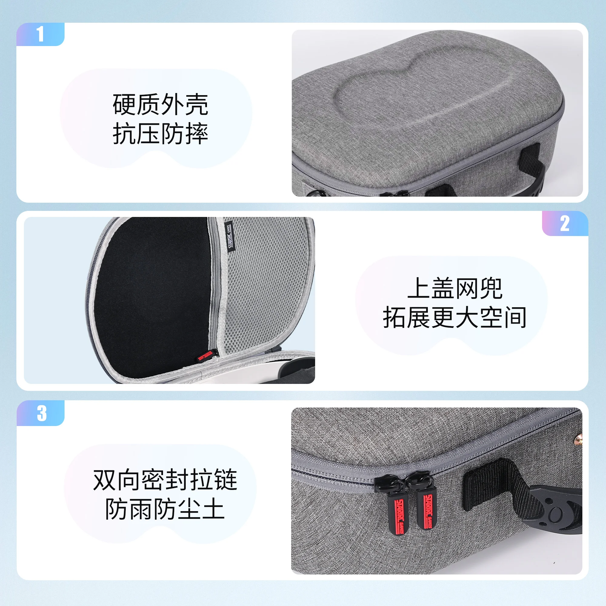 메타 퀘스트 3S/퀘스트 3/비전 프로용 하드 케이스, VR 헤드셋, 엘리트 스트랩 및 터치 컨트롤러와 호환되는 공식 제품