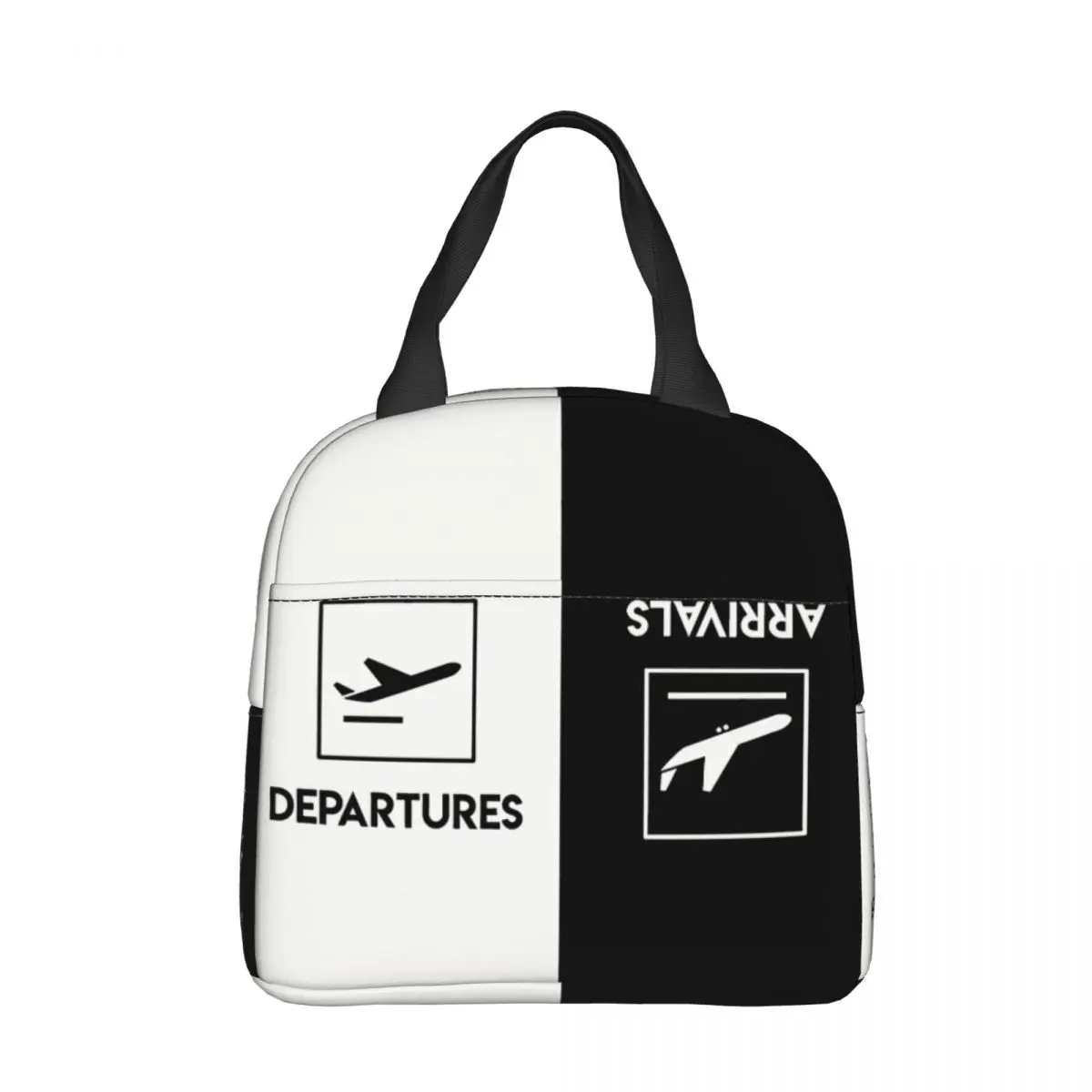 

Departures Arrivals Lunch Bag box Airplane Airport Sign Children Aluminum Bag Foil Portable Lunchbox