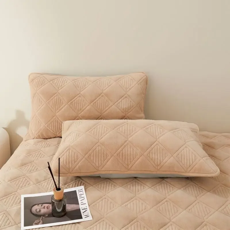 

Winter Crystal Velvet Pillowcase Flannel Thicken Warm Coral Velvet Pillow Case Solid Color Bedding Pillow Cover 48cmx74cm