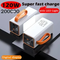 200000mAh Two-way Fast Charging 120W Portable Charger Power Bank Fast Charging External Tito C for xiaomi iPhone W/LED Light 1