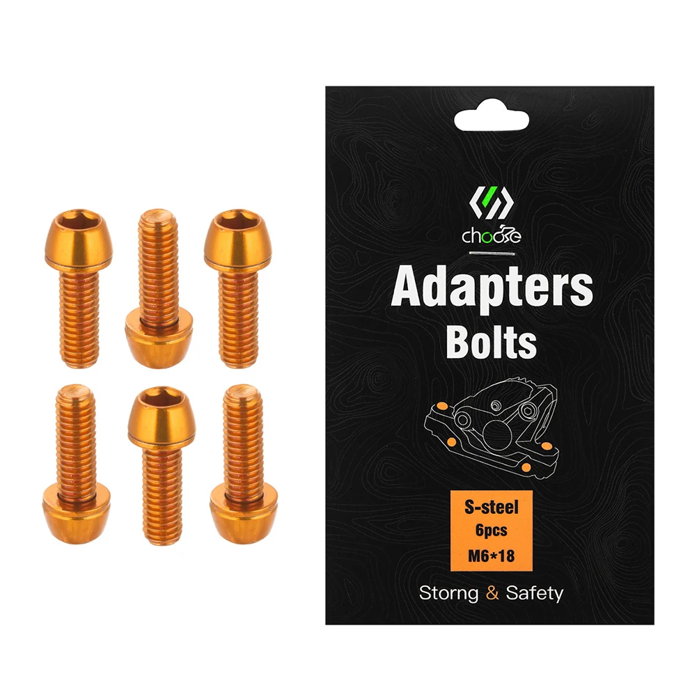 Chooee Fahrrad-Scheibenbrems-Schrauben - M5 X 10 Mm, 12 Stück, Orange, Für MTB/Mountainbike
