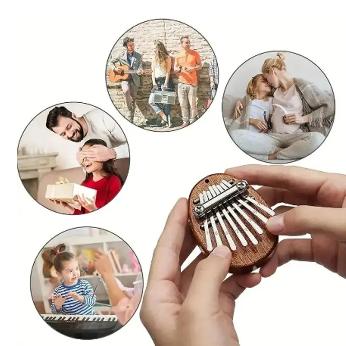 8 Key Mini Wooden Kalimba Exquisite Finger Thumb Piano Marimba Musical Good Accessory Pendant Gift mini wooden kalimba,wooden kalimba