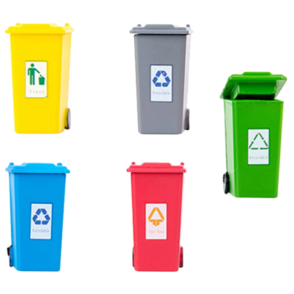

Mini Garbage Mini Mini Toys Model Garbage Truck Cans Curbside Vehicle Bin Toys House Micro Landscape Sand Table Layout