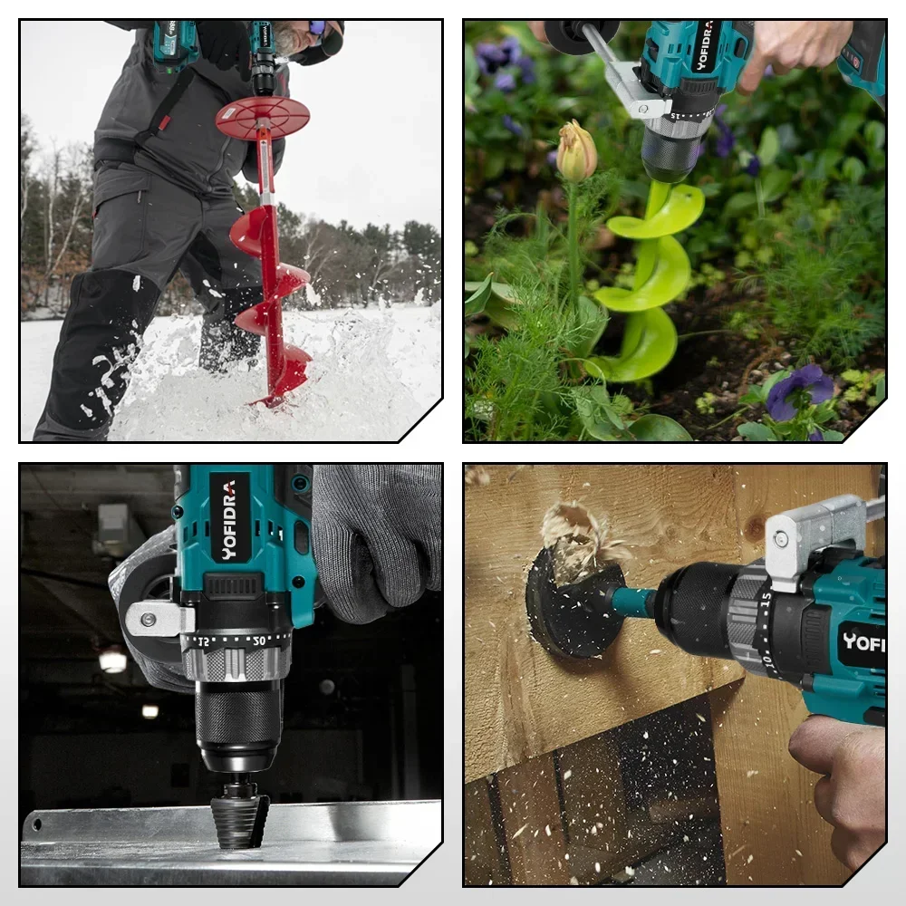 YOFIDRA Electric Drill 650N.m 13mm Brushless 25 plus 3 Torque Multifunction Home DIY Breaking Power Tool Compatible with Makita 18V Battery Pin - Image 6