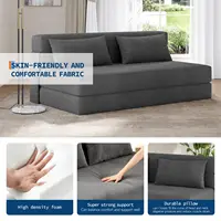 4-in-1 Folding Sofa Bed Convertible Sleeper Soft Corduroy Loveseat Couch With Pillow Space-Saving Fold Out Chair Bed For Room 3