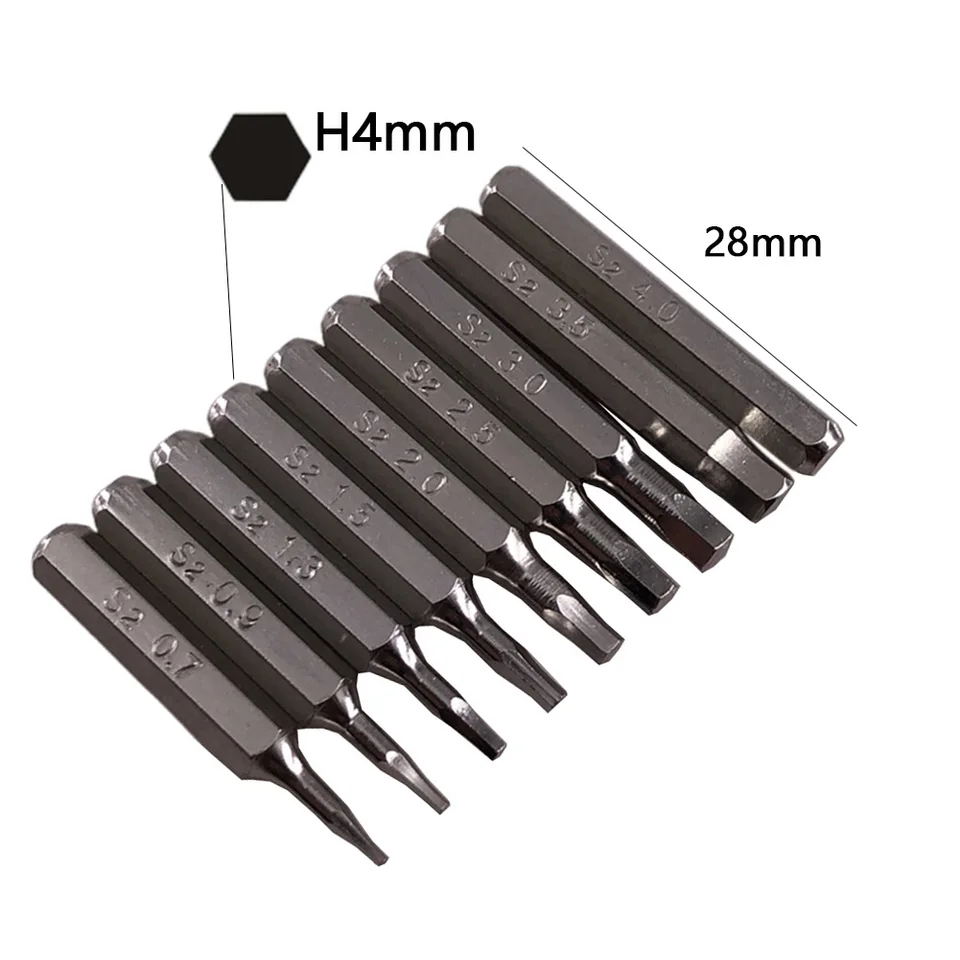 4pcs Hexagon Screwdriver Bit Set 1/4\" Hex Shank 25mm H4 H5 Hex Head Screw Driver Bits For Power Tool S2 High Alloy Steel