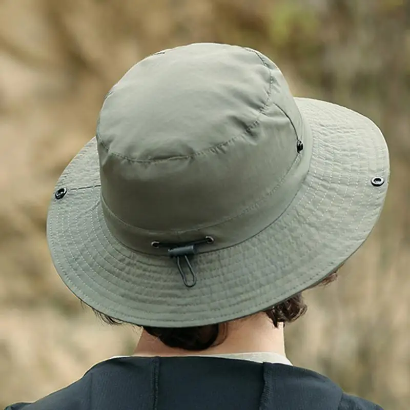 Folding Bucket Hat Men's Uv Protection Hat Outdoor Waterproof Fishing Summer Sun Wide Brim For Fishing Hiking Garden