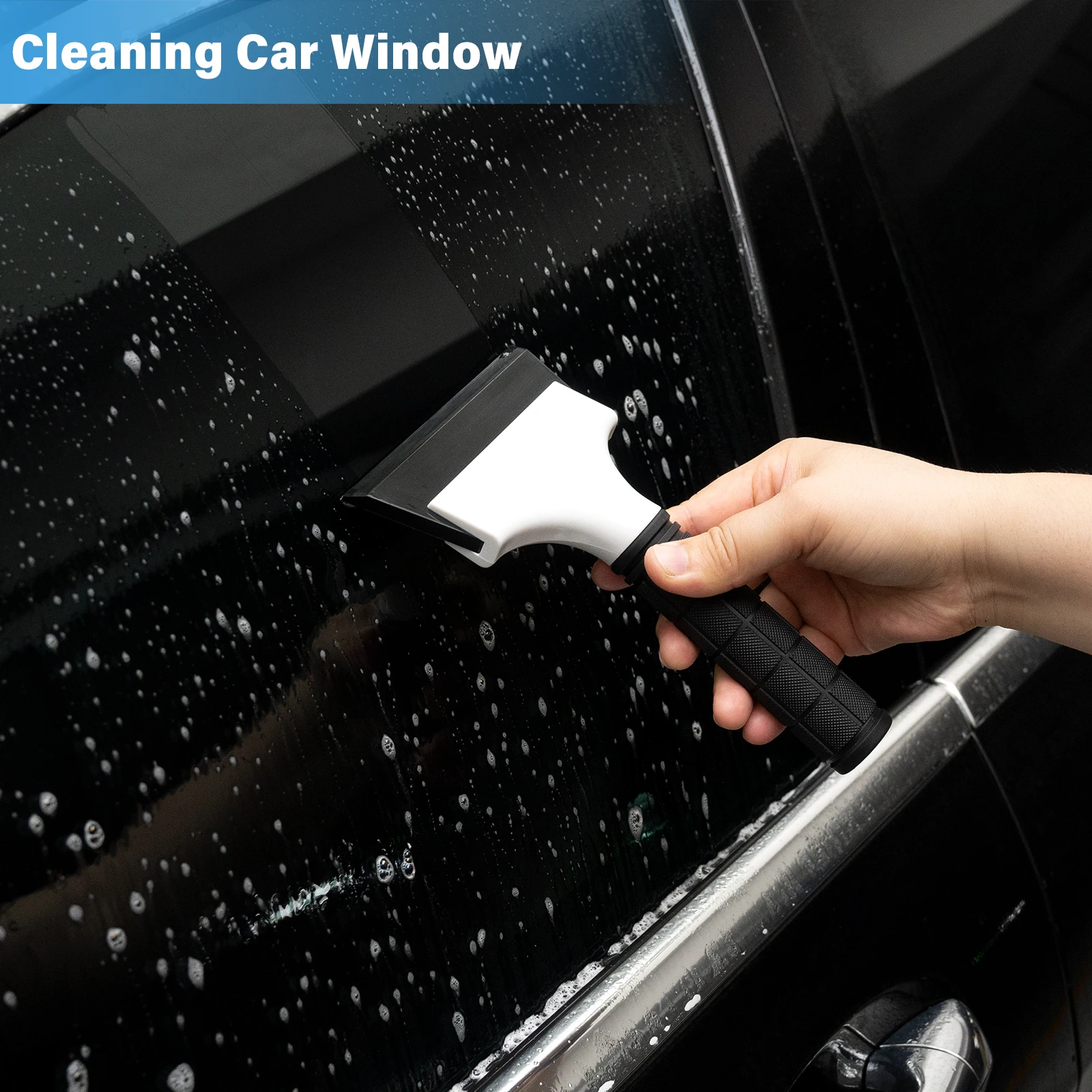 EHDIS 2pcs 미끄럼 방지 고무 손잡이 스퀴지 자동차 창 색조 물 긁기 와이퍼 가정용 유리 거울 테이블 청소 스크레이퍼