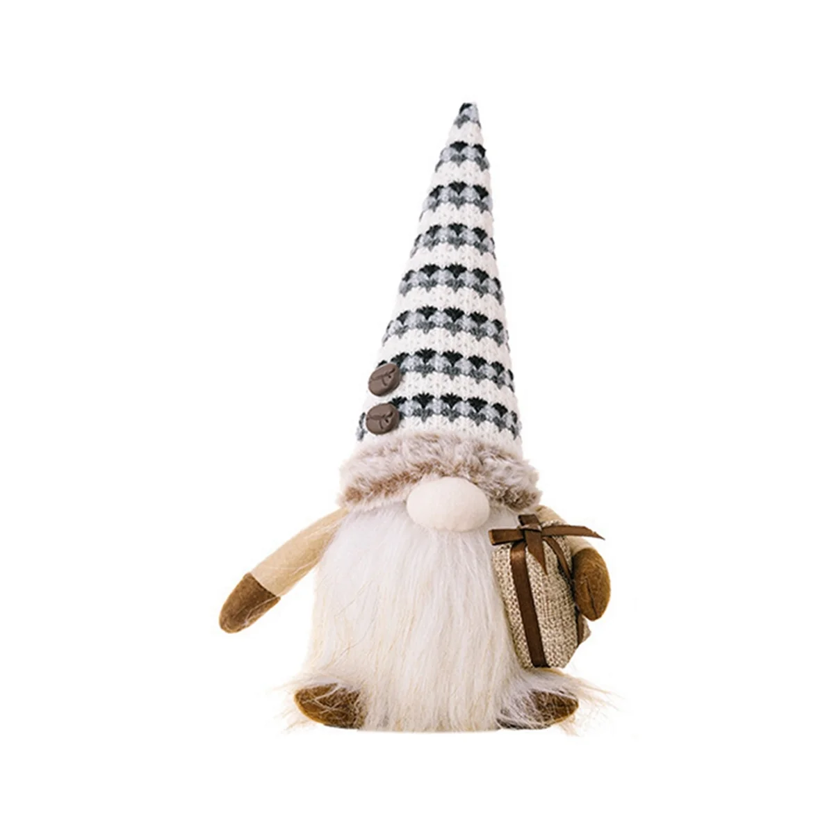 

Home Decoration Ornament with Lights Coffee Bean Gnome Faceless Doll Ornament Glowing Gnome Figurine B