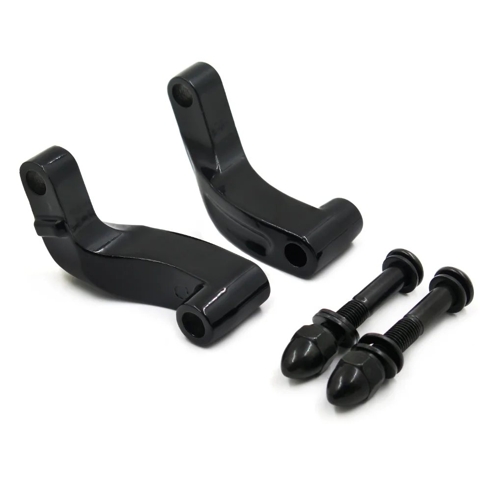 Free Shipping Black Mirror Relocation Extension Adapter Kit For Harley