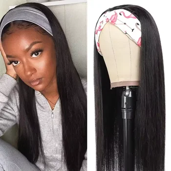 Straight Human Hair Headband Wig 1