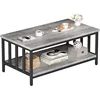 Coffee Table for Living Room with Slatted Sides Frame, Modern Farmhouse Living Room Table 1