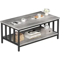 Coffee Table for Living Room with Slatted Sides Frame, Modern Farmhouse Living Room Table 1