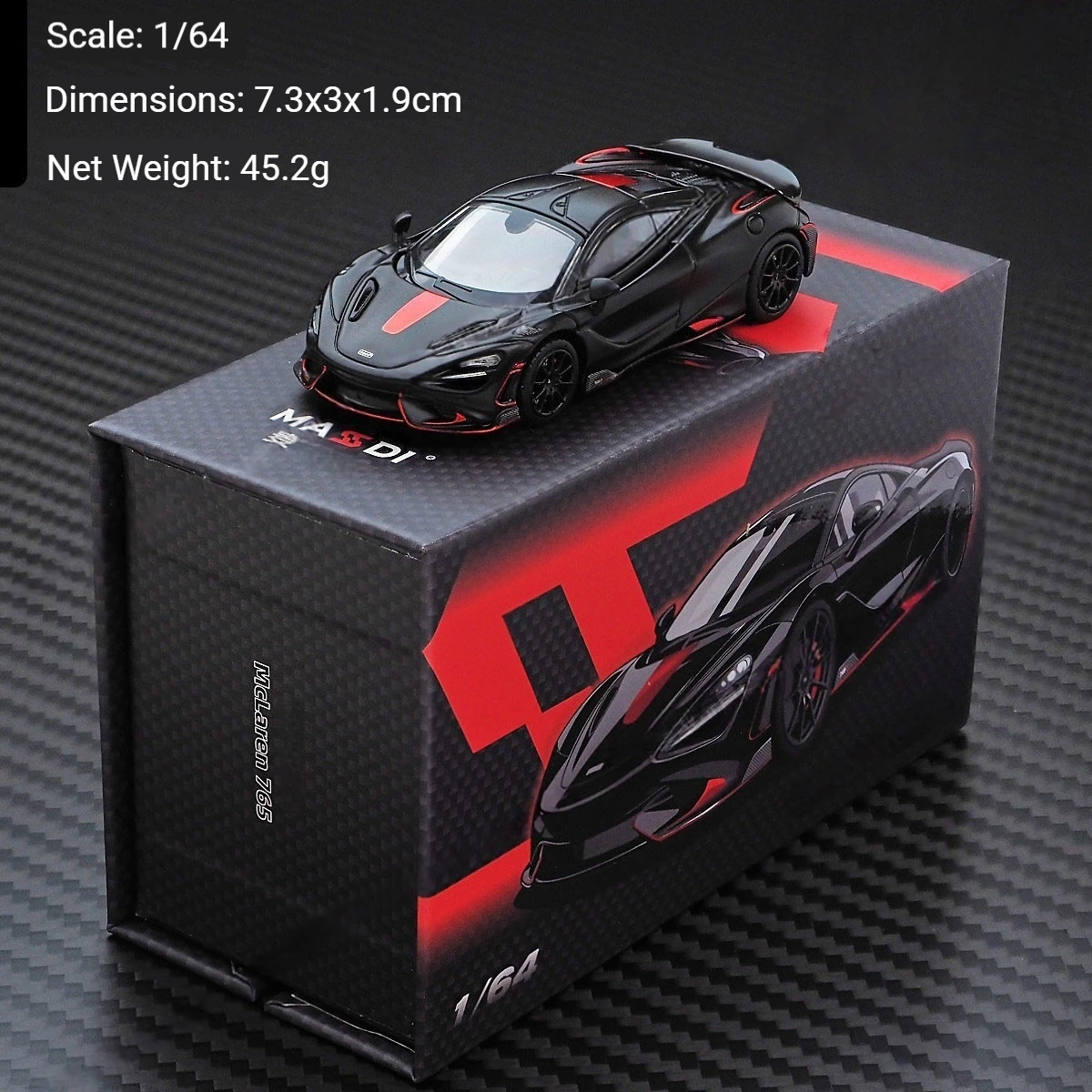 Black Samurai 1:64 Scale Die-Cast Supercar Model - Premium Alloy, Exquisitely Detailed Collector’s Edition
