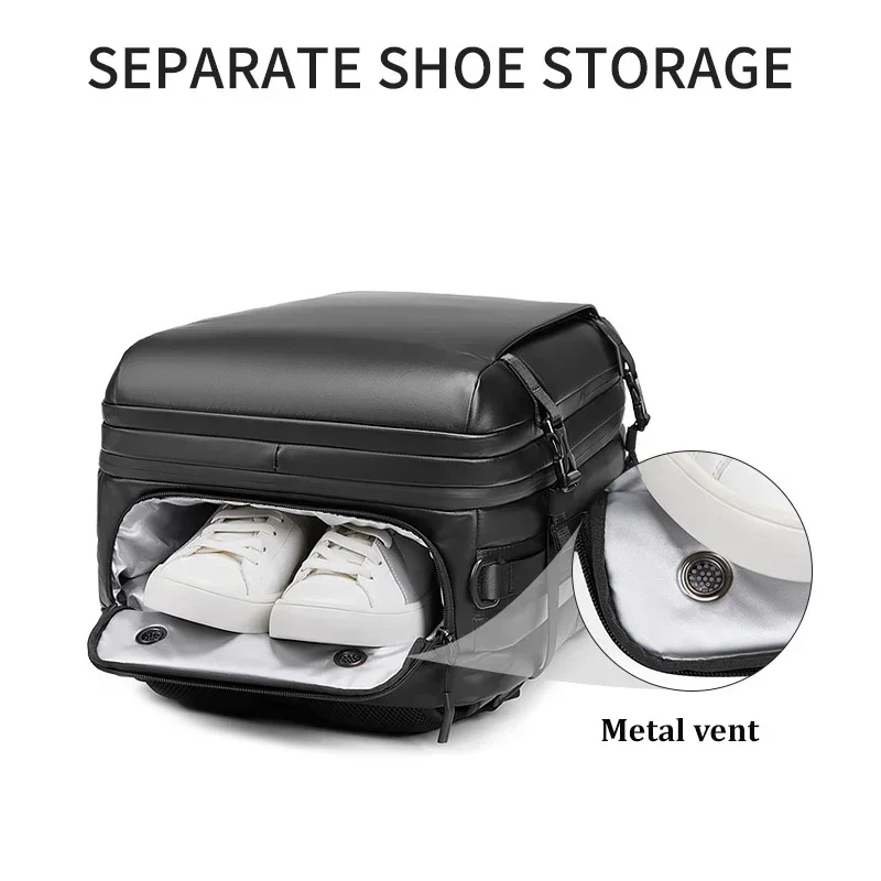 Travel backpack For Men waterproof 17.3 inch Business Laptop Backpack with Separate Shoe Bag outdoors Hiking camping backpack 3