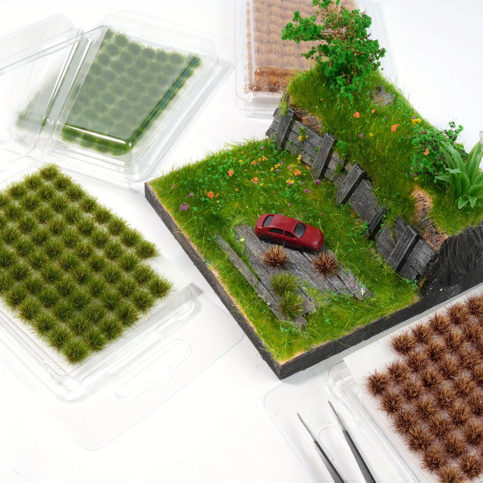 70tufts Static Grass Tufts for Miniature Garden Decor,Tiny Bonsai Model Grass Tufts,Crafts Mini Scene Decor,DIY Micro Landscape