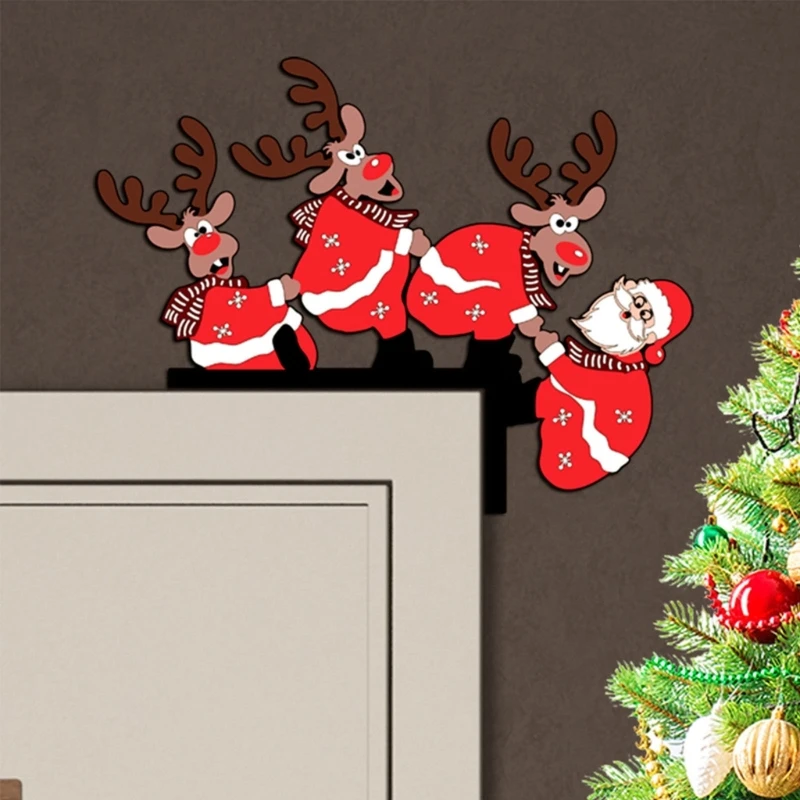 

and Santa Elk Christmas Door Decoration for Home Parties