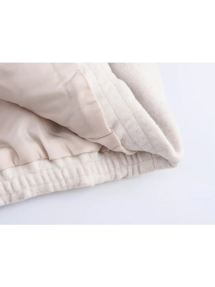 Women Cropped Bomber Jacket Autumn New Long Sleeve Round Collar Outerwears Casual Ladies Winter Fashion Zip Up Short Coats