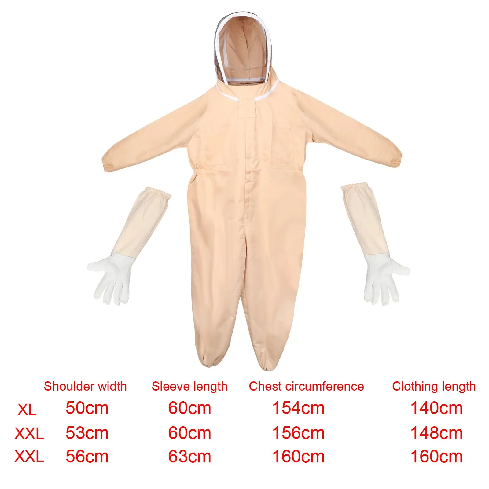 Protective Bee Keeping Suit with Gloves Clothing Beekeeping Ventilated Suit