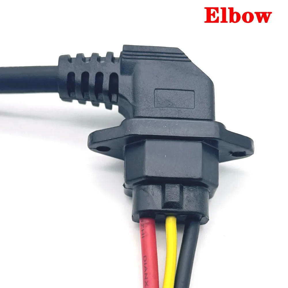 Durable 10A Elbow Charging Socket with Triple Vertical Connections