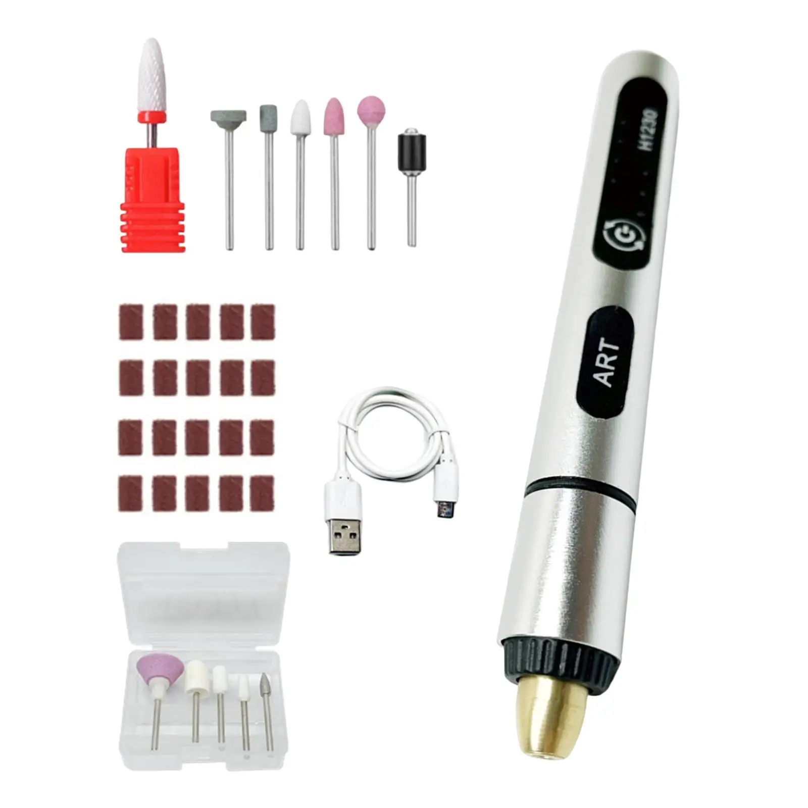 

Handheld Electric Nail Drill Kit USB Charging Pedicure Manicure Pen Sander Polisher Engraver Pen for Glass Carving Milling