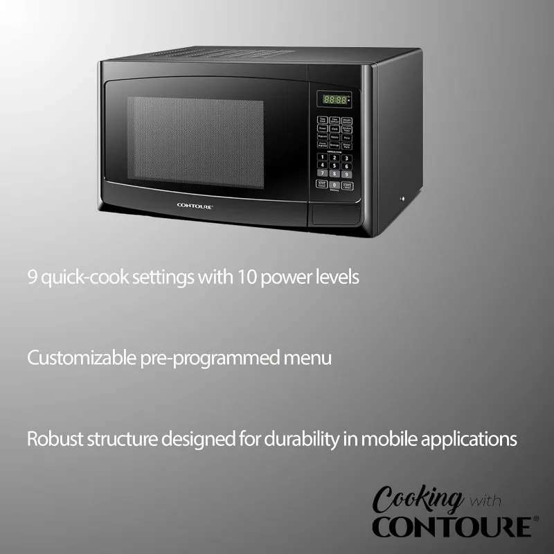 CONTOURE RV Built-In Microwave Oven, 900W Power, 10 Power Levels, Easy-Clean Interior, LED Display, Quick-Cook Settings, RV-980B 3