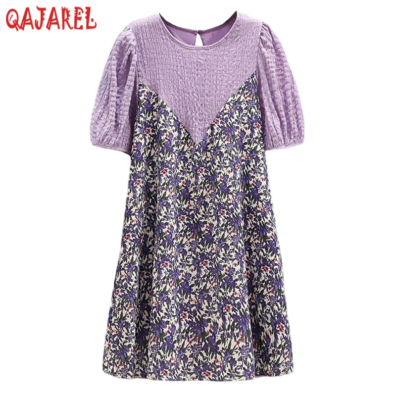 

Женское шифоновое мини-платье в стиле пэчворк, с цветочным рисунком