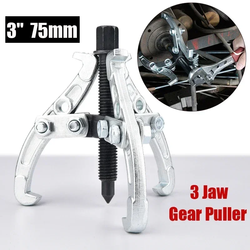 Gear/Hub Bearing Puller 3 Jaw Reversible Fly Wheel Pulley Remover Tool Tire Trim Auto Replacement Supplies Useful