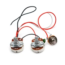 

PB Bass Wiring Harness Prewired Set 250K Big Pots 1V1T Jack 24mm Base For Precision Bass Parts Metal Musical Instruments Parts