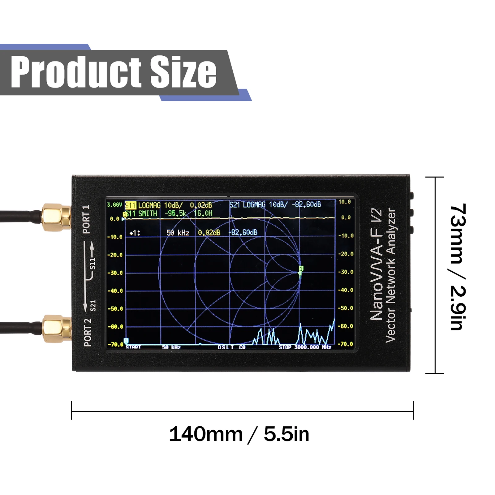 NanoVNA-F V2 4.3 Inch IPS LCD Display Vector Network Analyzer S-A-A-2 Antenna Analyzer Short Wave HF VHF UHF 5