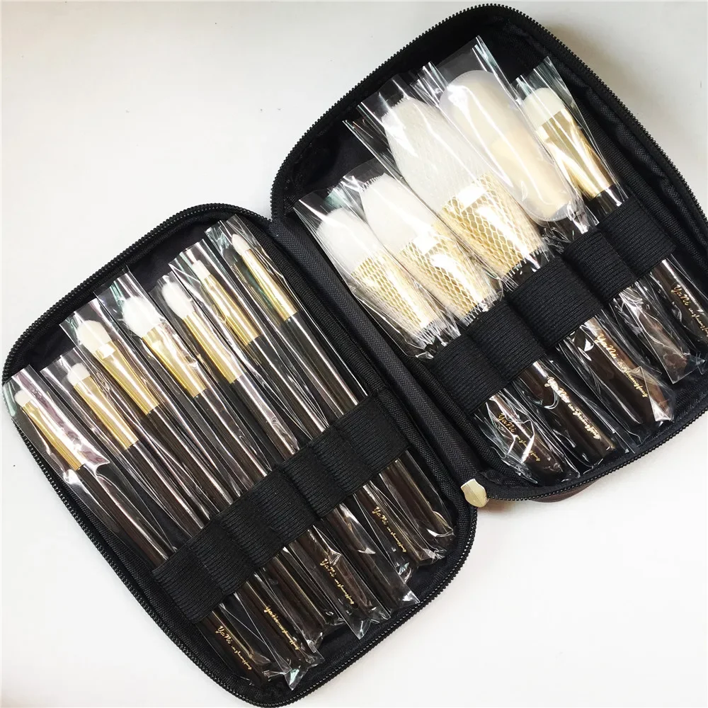 Yani 메이크업 컴플리트 브러쉬 세트 12pcs 럭셔리 브론저 뺨 크림 파운데이션 아이섀도 컨실러 립 화장품 브러쉬