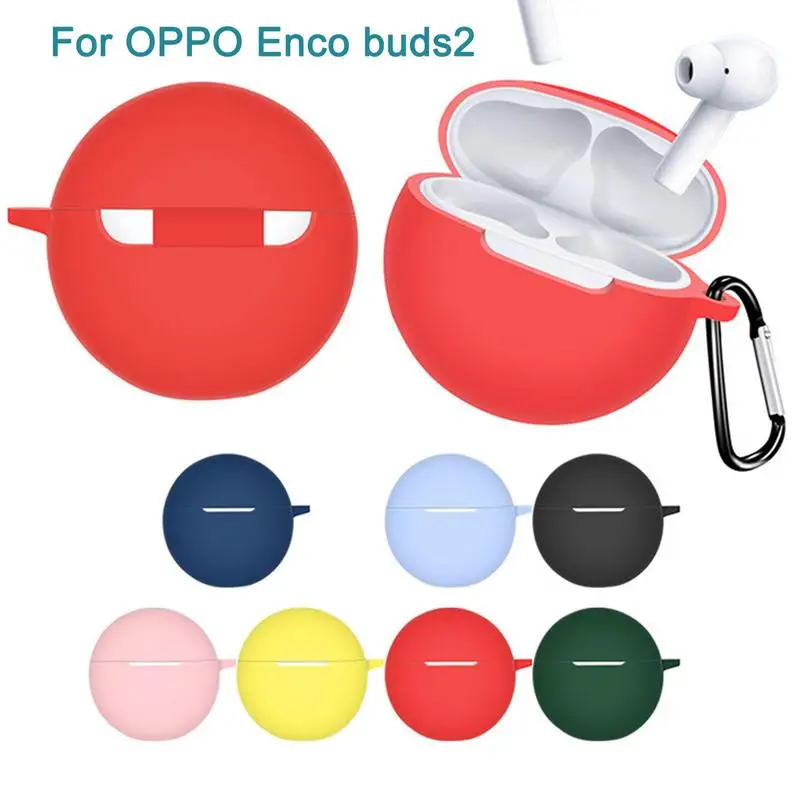 

1pc Silicone Earphone Protective Case for OPPO Enco buds 2 Cover Shockproof-Shell Washable Housing Anti Dust Silicone Sleeve