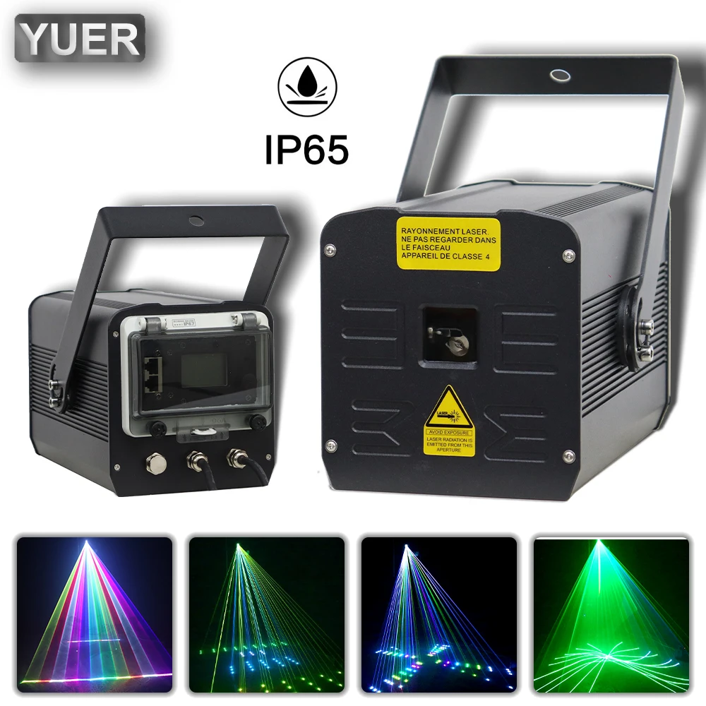 

YUER NEW Mold Waterproof IP65 30Kpps 5W Scanning Laser Light For Outdoor DJ Disco Stage Music Party Park Light Shows DMX512 12CH