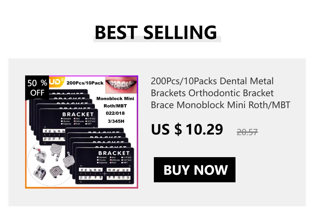 20Pcs Dental Kieferorthopädische Metallspange Bracket Mini Roth / MBT 022 018 Haken 3-4-5 Zahnarzt Bracket Dental Metall Bracket – Detail 4
