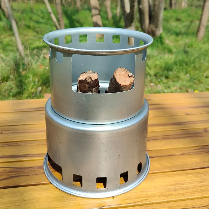 Réchaud à alcool 2 pièces, réchaud à alcool portable en acier inoxydable, brûleur à alcool à fondue, pour le camping en plein air - Sport