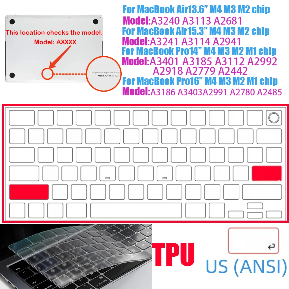 Feather-Light Ultra-Thin TPU Keyboard Cover