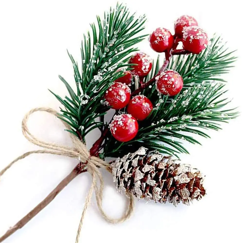 

Artificial Needle Plants Red Berry Branch, Christmas Trees Decorations, Festival Decor Accessories, Simulation Fruit Plant, 5Pcs