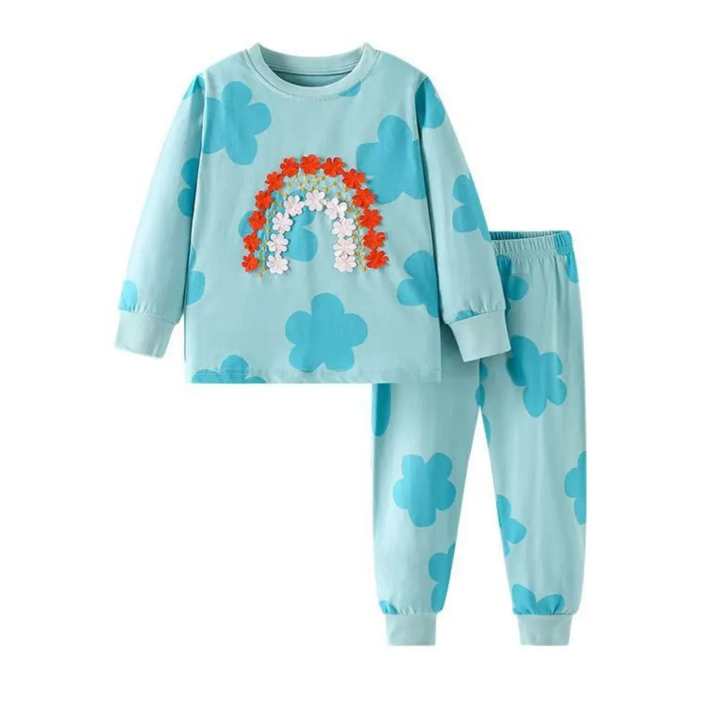 Baby Girls Pajamas Sets Kids Animal Tops+Pant Underwear Suit Sleep Wear New Pyjama 2025 Spring Autumn Children's Pjs Clothing