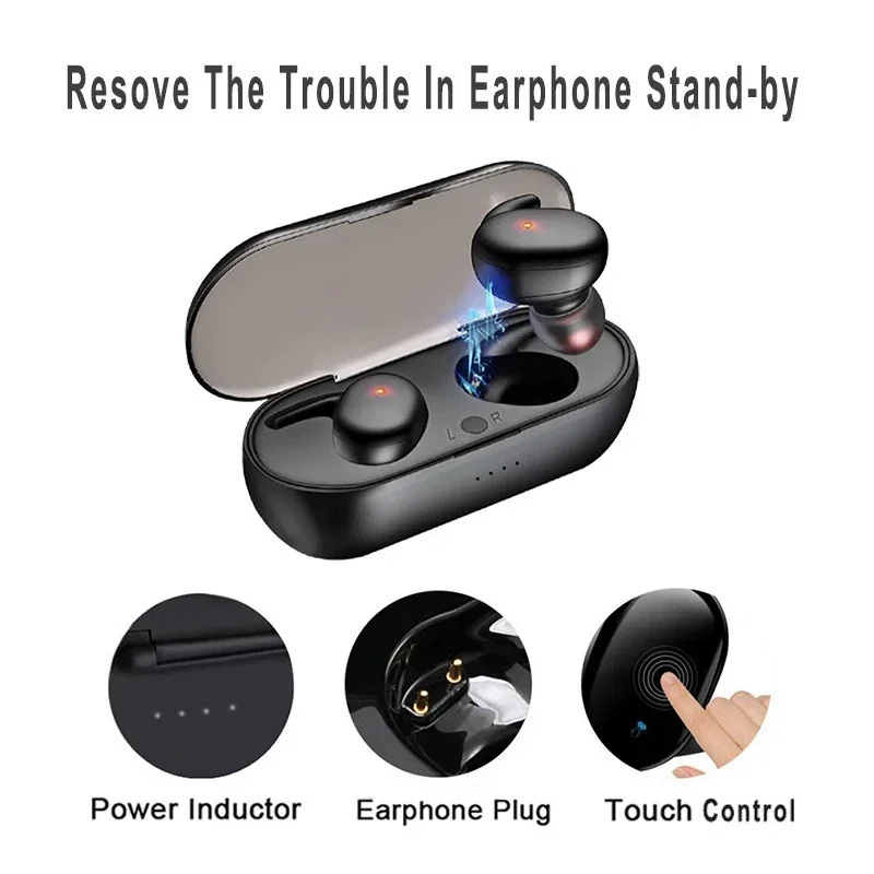 Y30 TWS Bluetooth 5.0 Wireless Stereo Earphones Earbuds In-ear Noise Reduction Waterproof Headphone For Smart Phone Android IOS_voghion.com