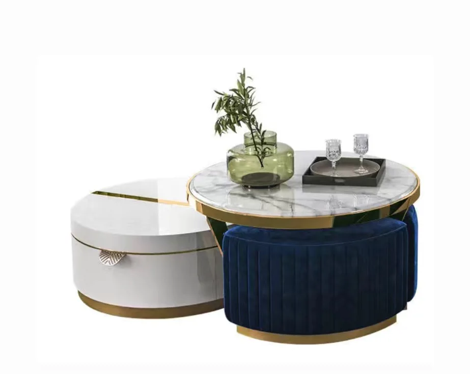 Nordic sofa velvet modern living room three people fabric minimalist sofa + light luxury round coffee table
